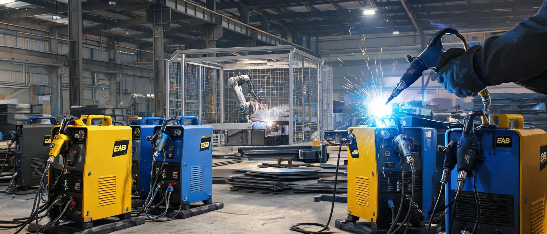 Automated welding cell with ESAB equipment